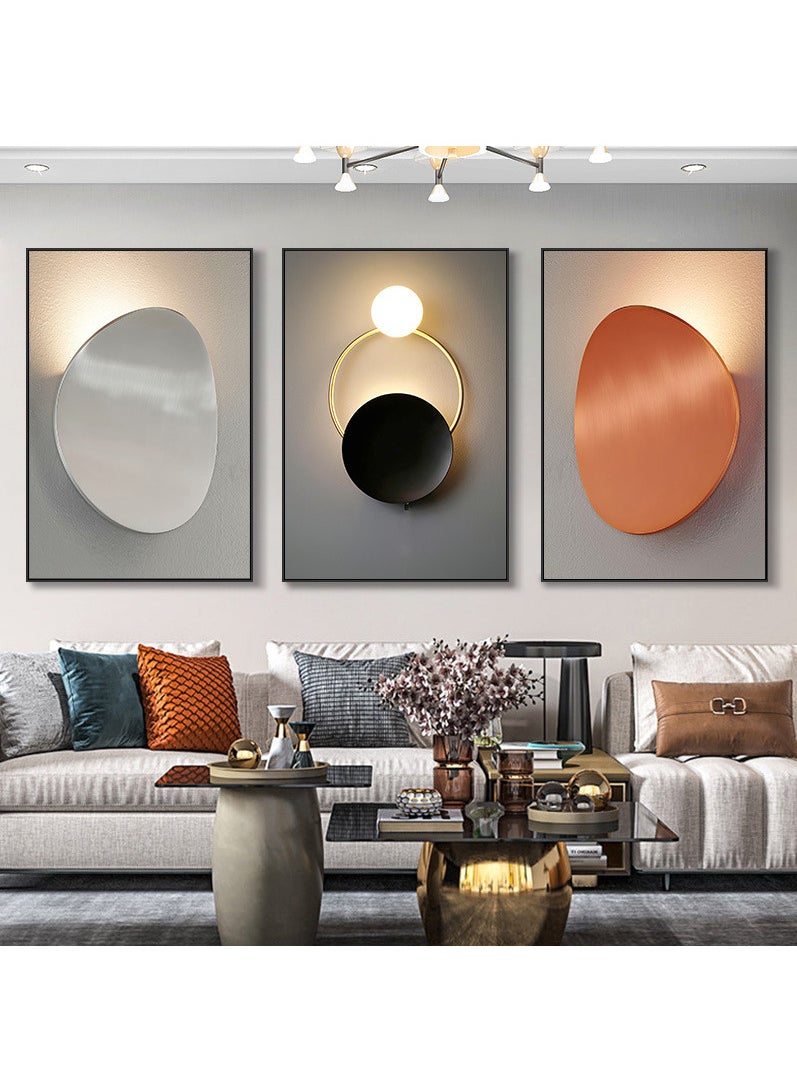 3PCS Wall Art Bright Style Minimalist Decor Modern Abstract Canvas Prints Poster Picture Framed Paintings Decorations