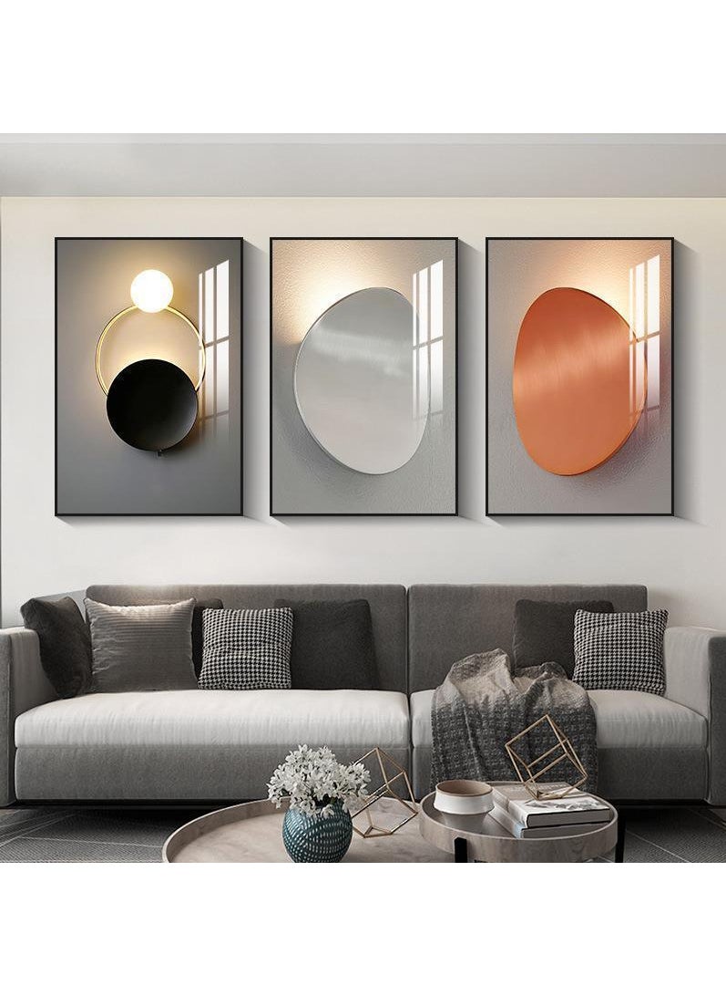 3PCS Wall Art Bright Style Minimalist Decor Modern Abstract Canvas Prints Poster Picture Framed Paintings Decorations