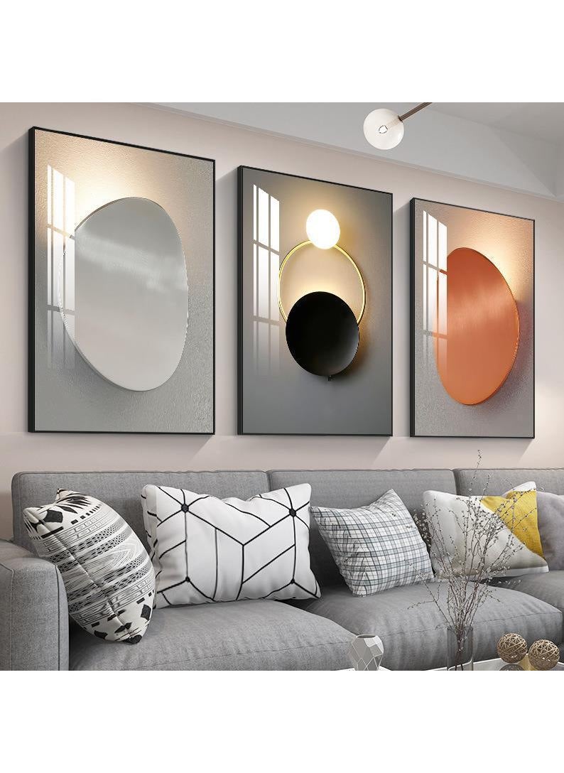 3PCS Wall Art Bright Style Minimalist Decor Modern Abstract Canvas Prints Poster Picture Framed Paintings Decorations