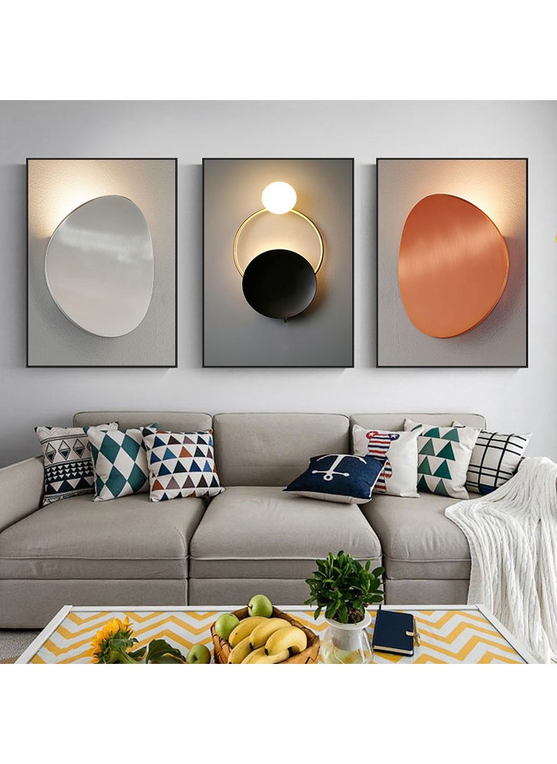 3PCS Wall Art Bright Style Minimalist Decor Modern Abstract Canvas Prints Poster Picture Framed Paintings Decorations