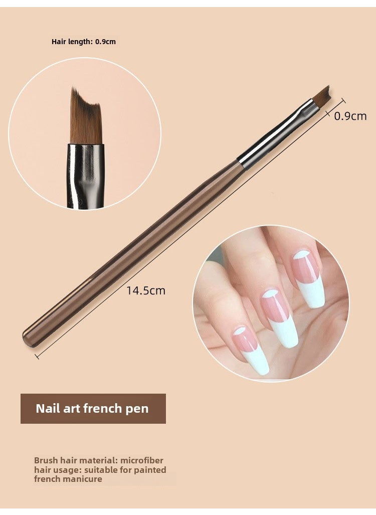 Japanese-style nail brush suit painted drawing line phototherapy pen beginner home painting flower blooming special tool brown French Pen [1 Pack]]