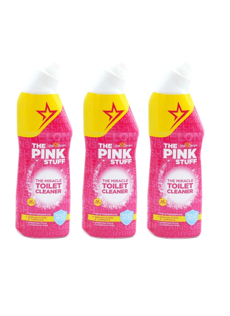 Stardrops 3 x The Pink Stuff The Miracle Toilet Cleaner, 750ml