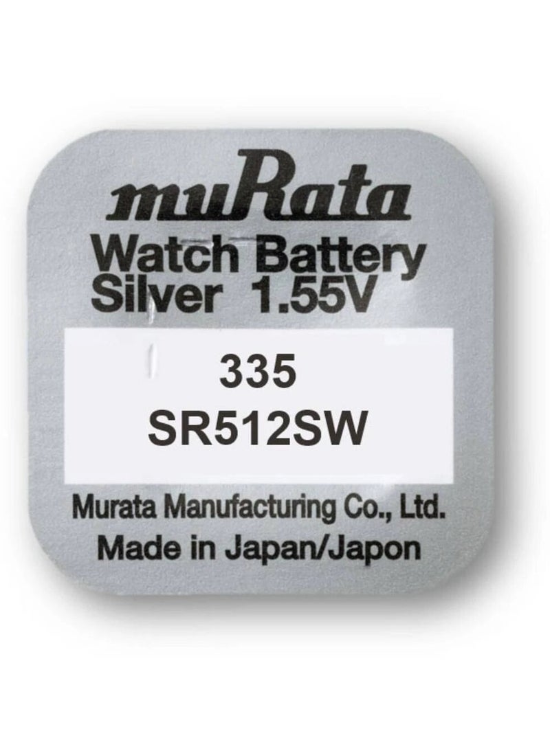 10-Pieces Murata 335 / SR512SW Silver Oxide 1.55V Watch Batteries