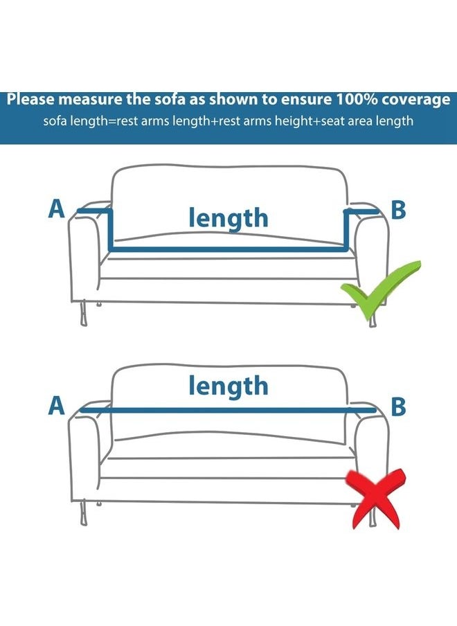 2-Seater Exquisitely Simple Line Designed Wrinkle-free Full Coverage Stretchable Sofa Slipcover With 1xCusion Cover Grey 190-230 cm