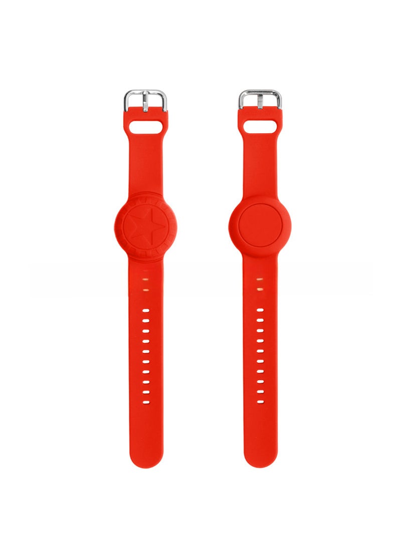 Suitable for Apple AirTag silicone children elderly waterproof bracelet wrist strap anti-lost locator protective cover Red