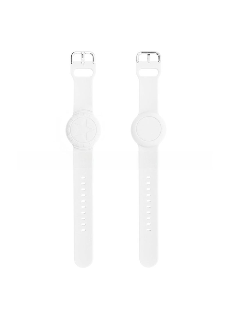 Suitable for Apple AirTag silicone children elderly waterproof bracelet wrist strap anti-lost locator protective cover White