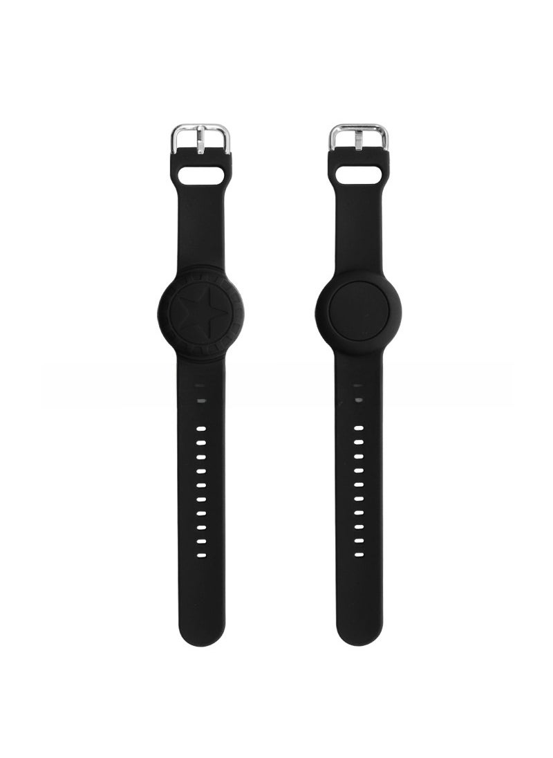 Suitable for Apple AirTag silicone children elderly waterproof bracelet wrist strap anti-lost locator protective cover Black