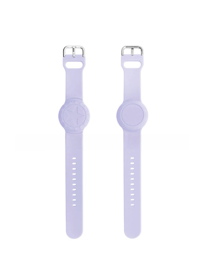 Suitable for Apple AirTag silicone children elderly waterproof bracelet wrist strap anti-lost locator protective cover Purple