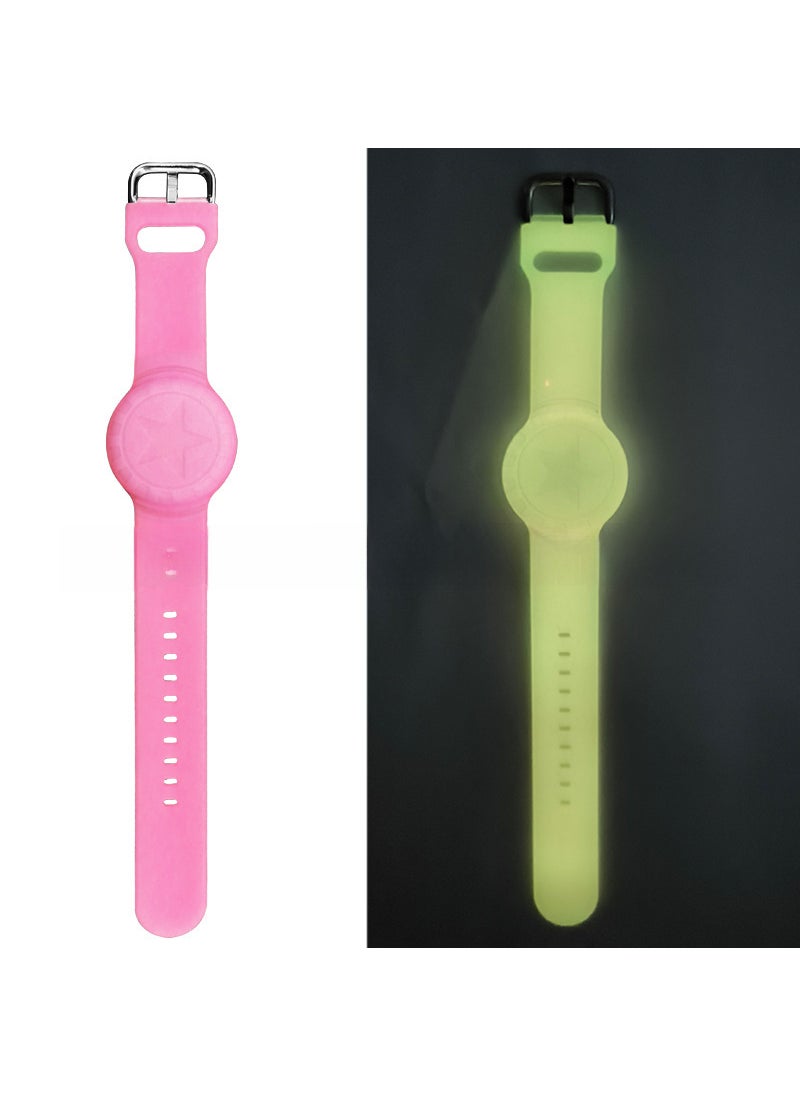 Suitable for Apple AirTag silicone children elderly waterproof bracelet wrist strap anti-lost locator protective cover Luminous Powder