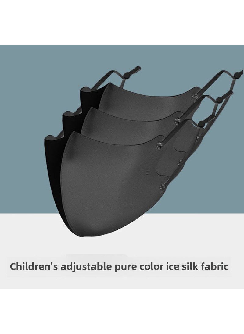 2024 Kids 3D Black Ice Silk Sunscreen Mask CHILD REGULATION BLACK