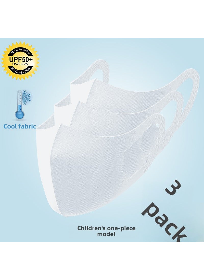 2024 Kids 3D Black Ice Silk Sunscreen Mask Children in one white