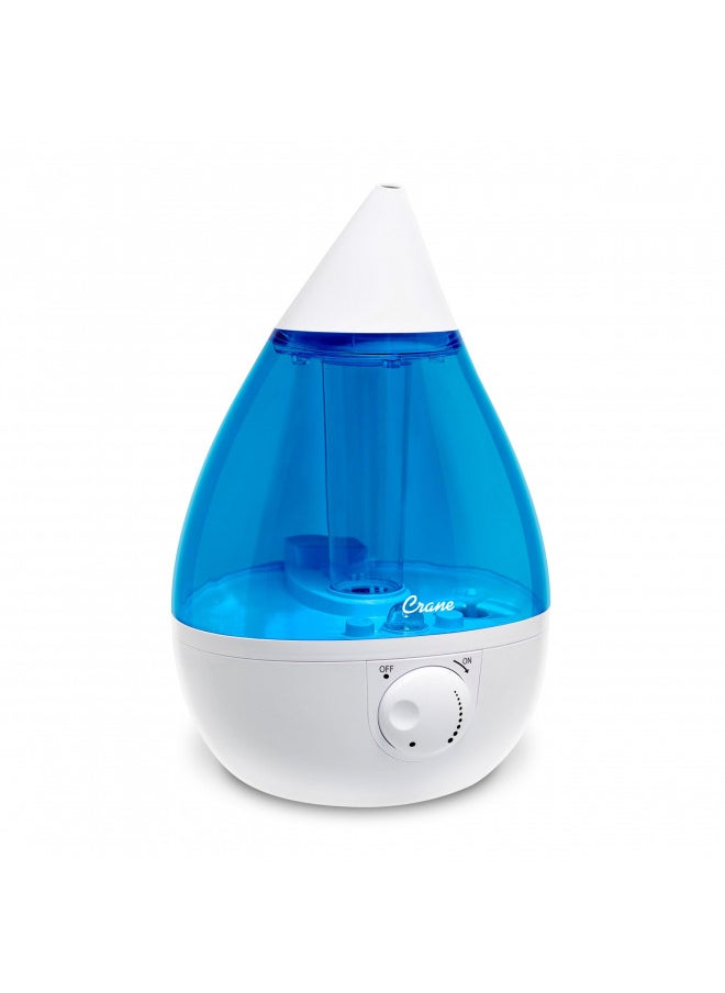 Crane Ultrasonic Humidifiers for Bedroom and Office, 1 Gallon Cool Mist Air Humidifier for Large Room and Home, Humidifier Filters Optional, Blue and White