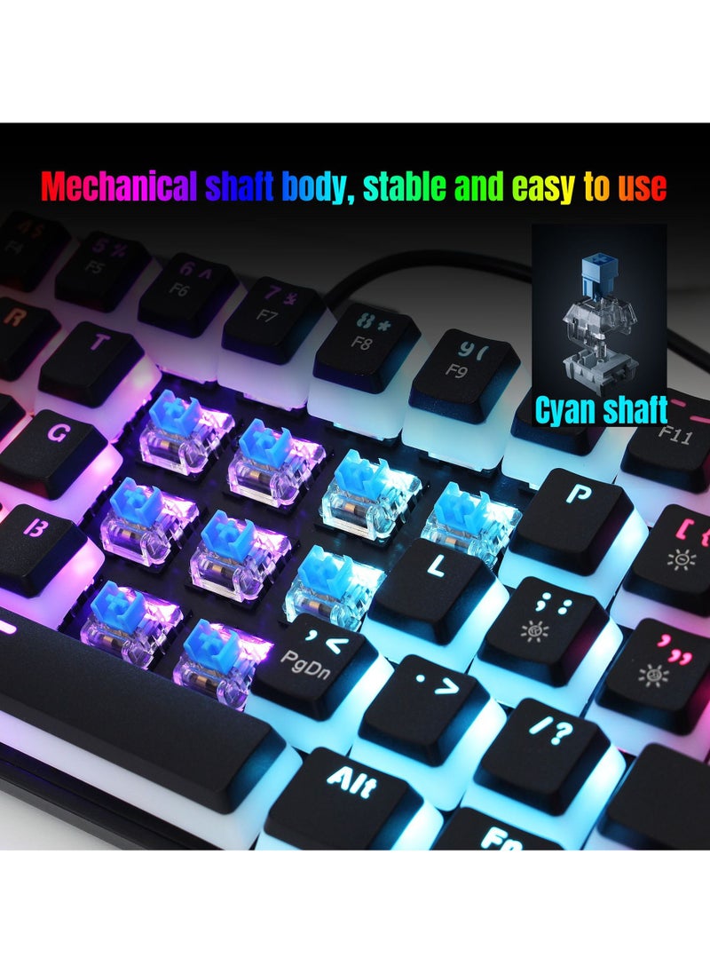 60% Wired Gaming Mechanical Keyboard, Pudding Keycaps with Translucent Layer,RGB Ultra-Compact Mini Keyboard, Waterproof Small 61 Keys Keyboard for Office/Gaming Win/Mac/Linux OS Black