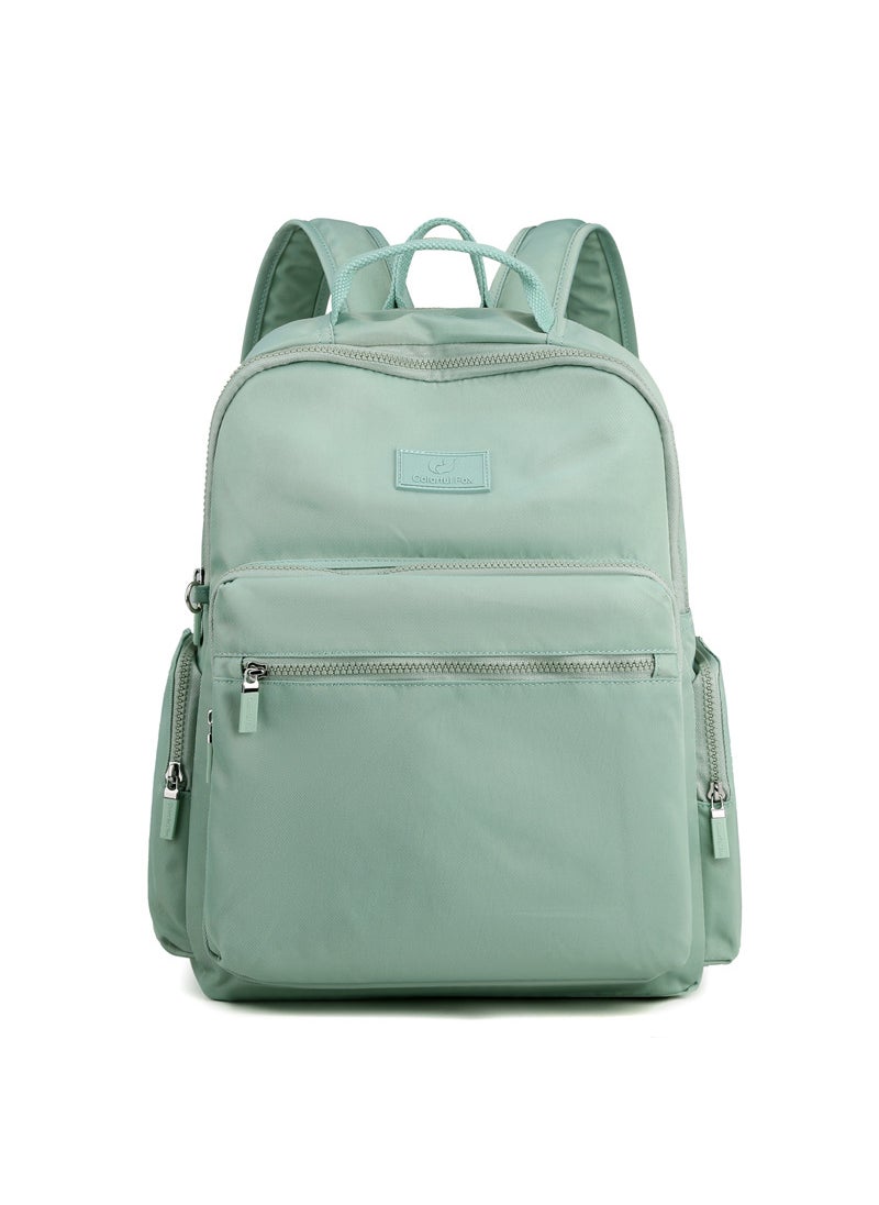 Unisex Large Nylon Backpack Water-Resistant for Travel Dynamic Green