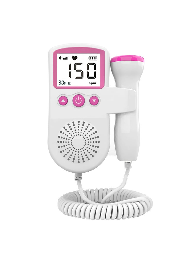 Dr. Youwen Fetal Heart Rate Monitor Fetal Heart Rate Monitor Home Doppler Pregnant Women Listen to Fetal Heart Rate English Foreign Trade Cross-Border Pink English Fetal Heart 501