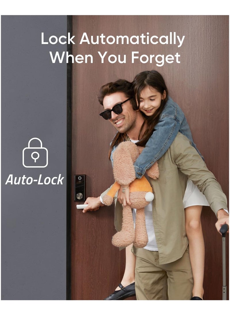 eufy security Smart Lock Touch, Remotely Control with Wi-Fi Bridge, Fingerprint Keyless Entry Door Lock, Bluetooth Electronic Deadbolt, Touchscreen Keypad