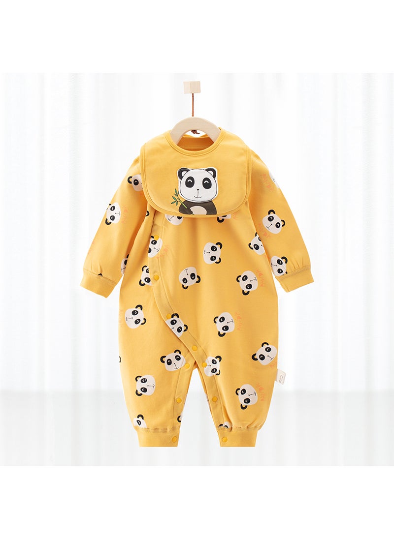 Baby Cotton Romper Autumn Sleepwear Warm Yellow Panda (100% Cotton)