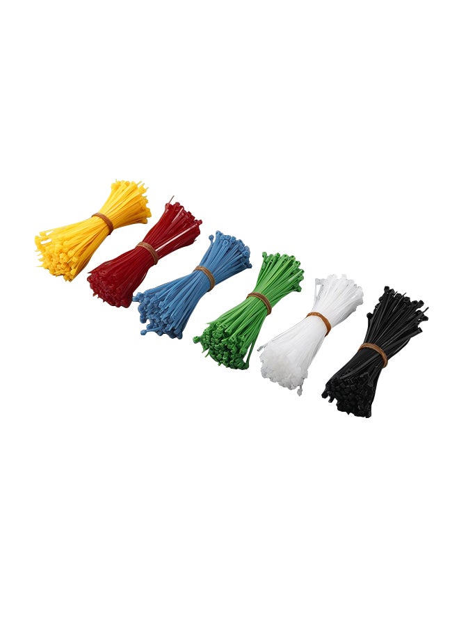 900-Piece Self Locking Zip Tie Set Multicolour 10centimeter