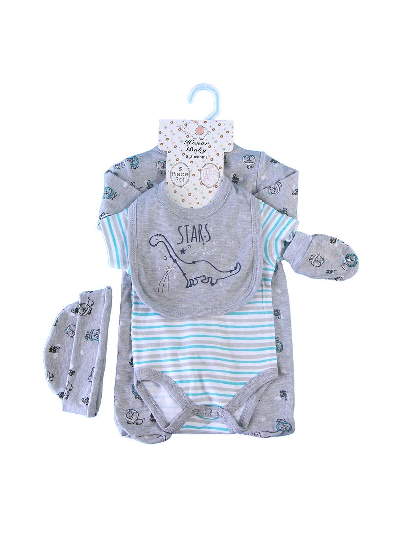 Newborn suit Clothes Class A Pure Cotton Split Summer Childrens Clothing Baby Wrap Fart Clothes Instagram Style Baby Hatshirt Clothing Grey Lei Long Baby Children's Wear Cotton suit