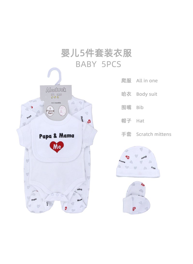 Newborn suit Clothes Class A Pure Cotton Split Summer Childrens Clothing Baby Wrap Fart Clothes Instagram Style Baby Hatshirt Clothing papa mama baby children's clothing cotton suit