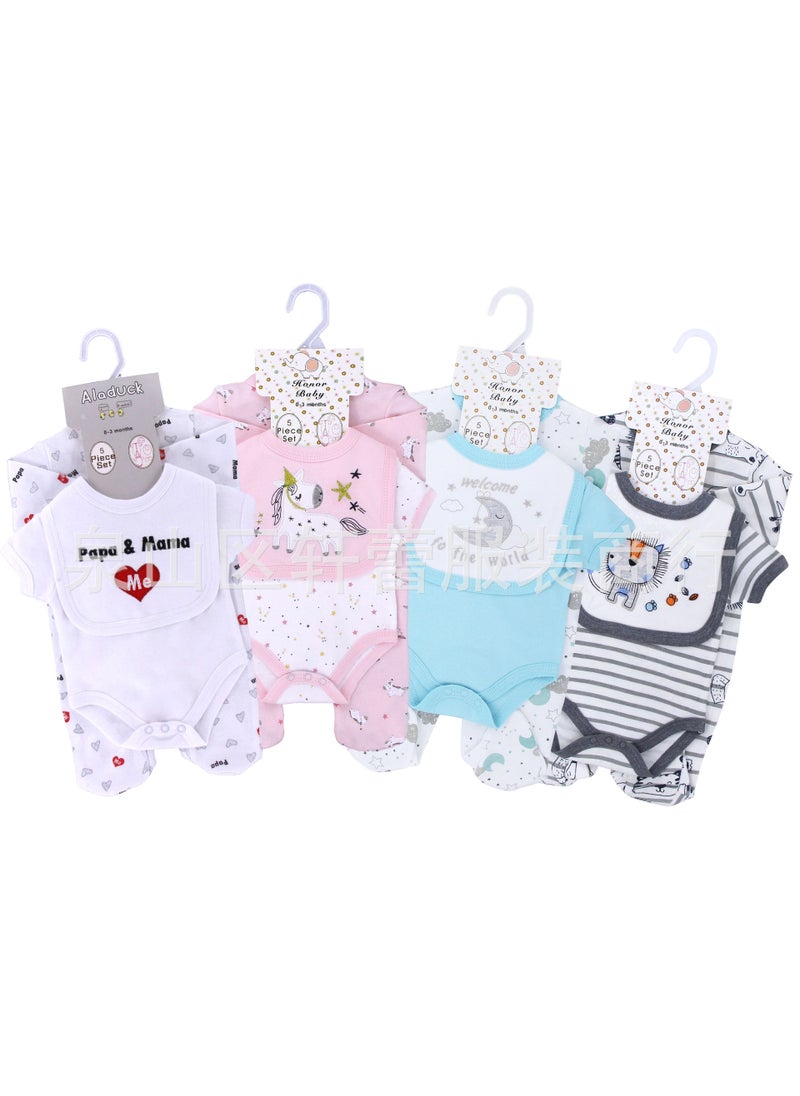 Newborn suit Clothes Class A Pure Cotton Split Summer Childrens Clothing Baby Wrap Fart Clothes Instagram Style Baby Hatshirt Clothing Random random contact shopkeeper