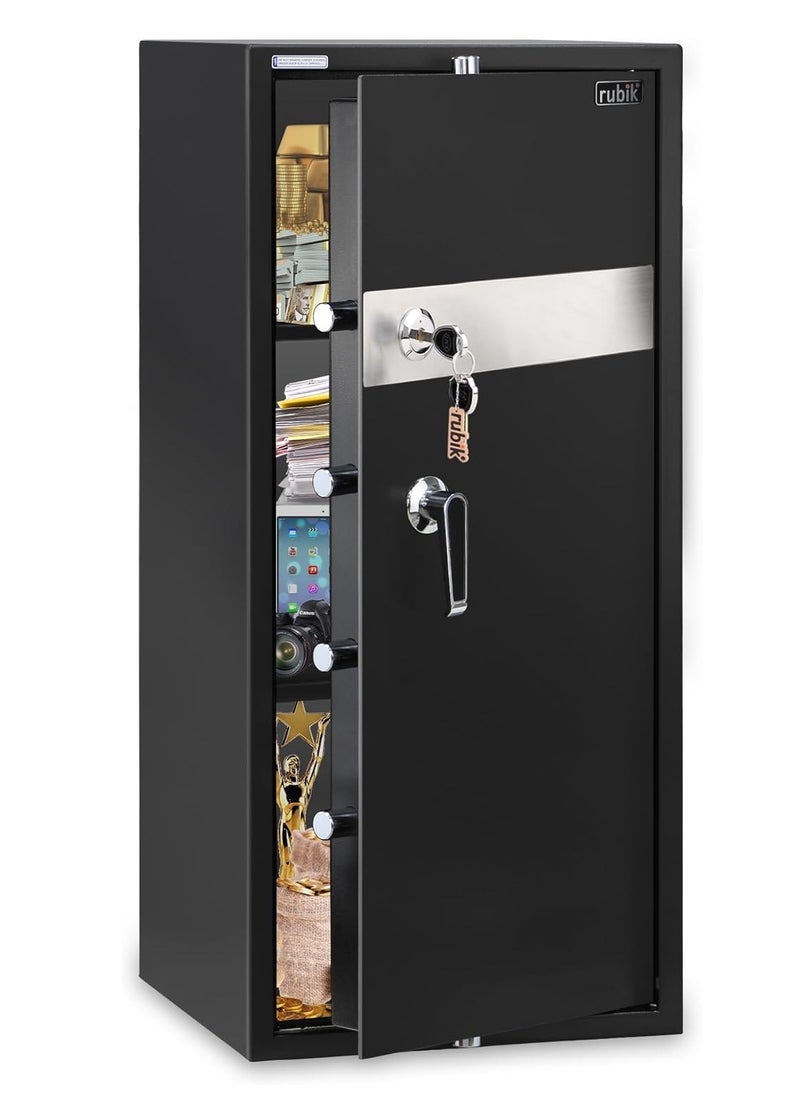 Safe Box Large with Key Lock, Secure Locker for Money Files folder Documents Jewelry Home Office RB90K (Size 90x40x50cm) Black