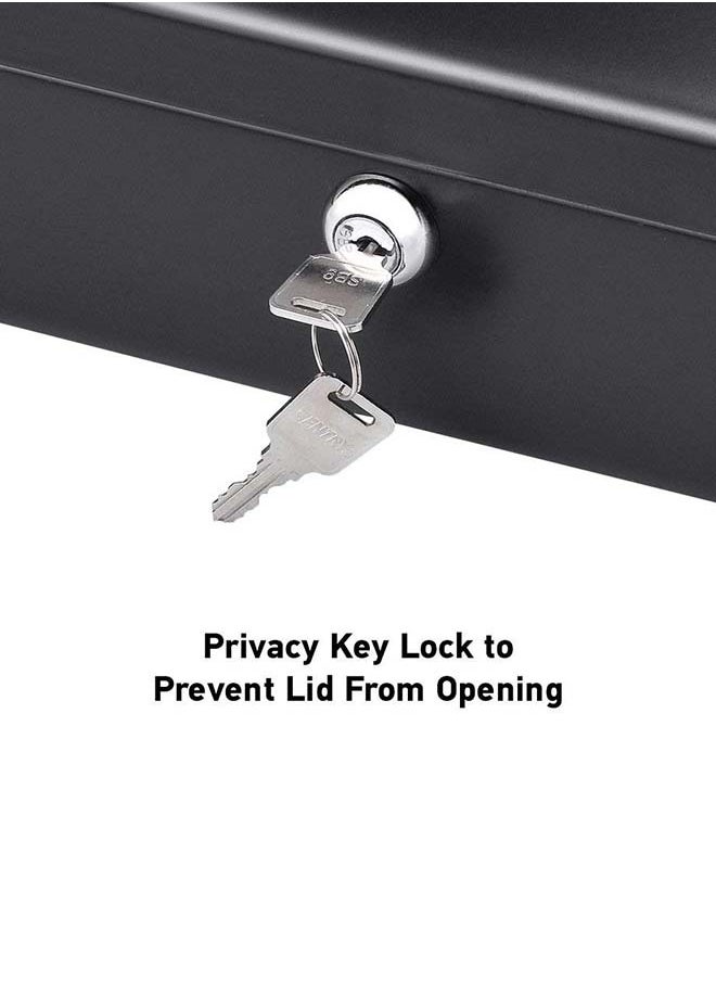 Sentry Cash Box Key Lock Black 9.4x30x23.6cm