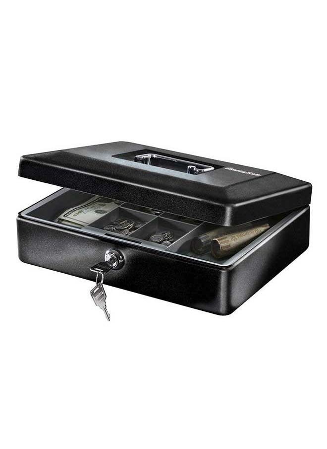 Sentry Cash Box Key Lock Black 9.4x30x23.6cm