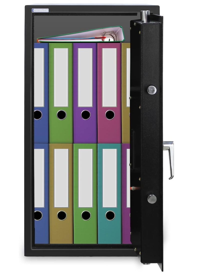 Safe Box Large with Key Lock, Secure Locker for Money Files folder Documents Jewelry Home Office RB75K (Size, 75x40x40cm) Black