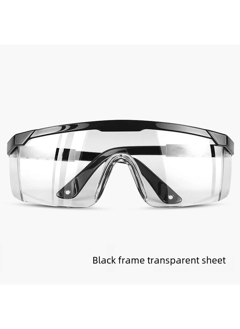 Factory wholesale protective telescopic goggles blue and black frame plastic glasses protective dustproof anti-splash protective glasses