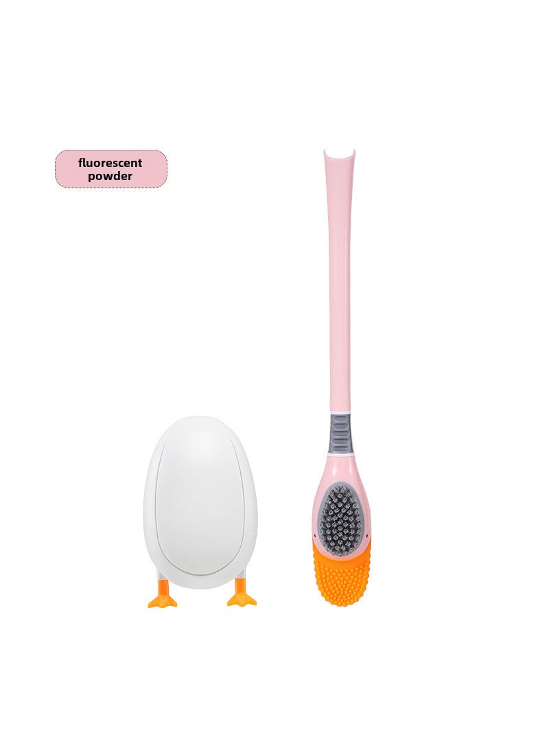 Patented Silicone Toilet Brush Wall-Mounted Bathroom Cleaner Pink