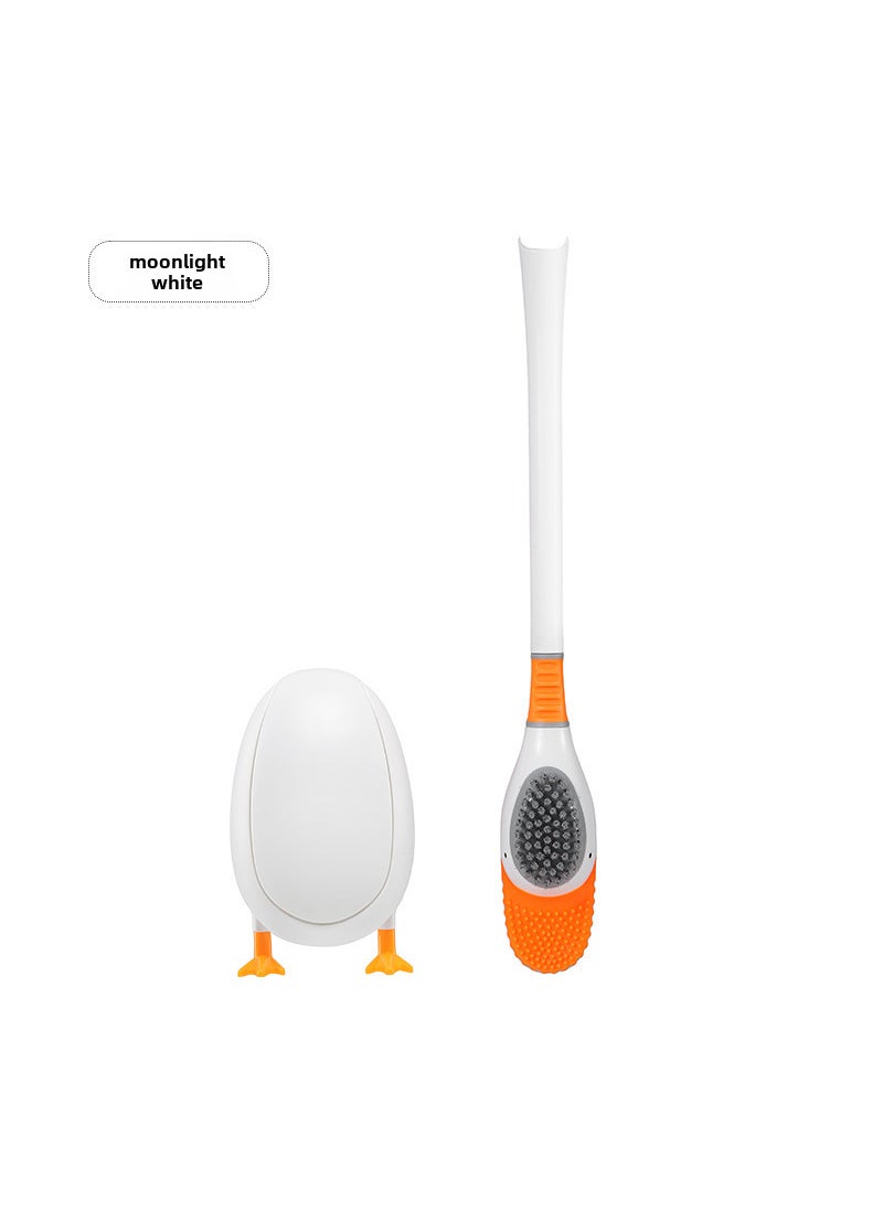 Patented Silicone Toilet Brush Wall-Mounted Bathroom Cleaner White