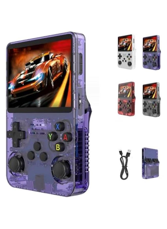 Retro Boy Game, Retroblast Console, R36s Handheld Game Console,3.5in HD Retro Handheld Game Console Built in 20000+ Games (128g,Purple)