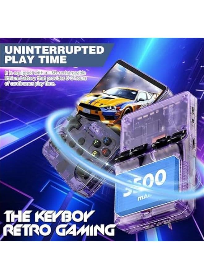 Retro Boy Game, Retroblast Console, R36s Handheld Game Console,3.5in HD Retro Handheld Game Console Built in 20000+ Games (128g,Purple)