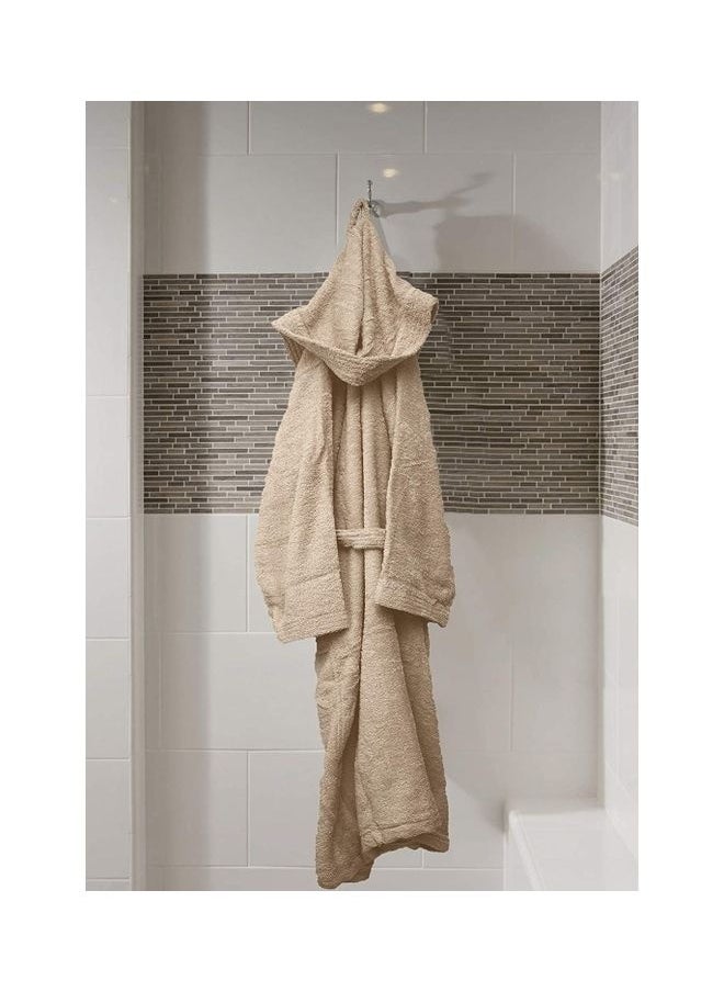 Bliss Casa - Unisex Bathrobe - 100% Cotton Super Soft Highly Absorbent Bathrobes For Women & Men- Perfect for Everyday Use Unisex Adult Beige Adult Size