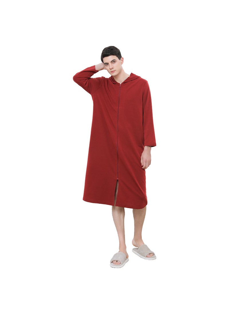 Summer Zip-Up Hooded Bathrobe for Couples Purple [Female]]