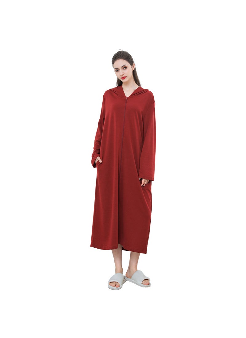 Summer Zip-Up Hooded Bathrobe for Couples Purple [Female]]