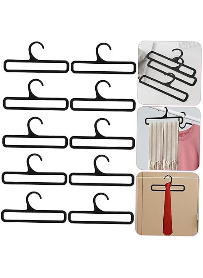 10pcs Clothes Hanger Towel Holder Scarf Rack Clothes Rack Scarf Organizer for Closet Scarf Holder Organizer Hangers Belt Organizer Scarf Display Belt Hanger Rectangle Tie Plastic