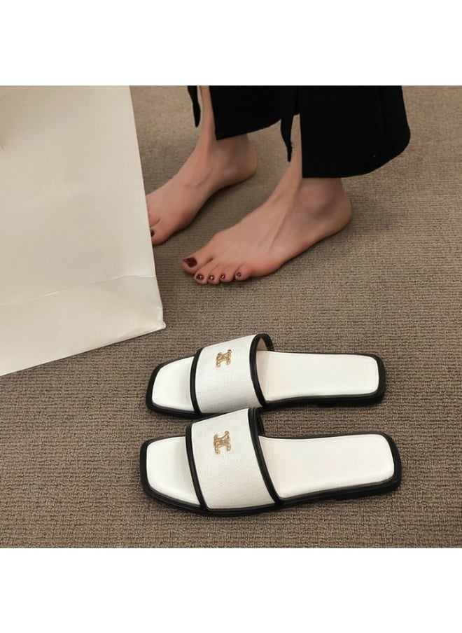 Women Summer Outdoor Slides Ladies Sandals Slippers Walking Style Flat Sandals For Ladies