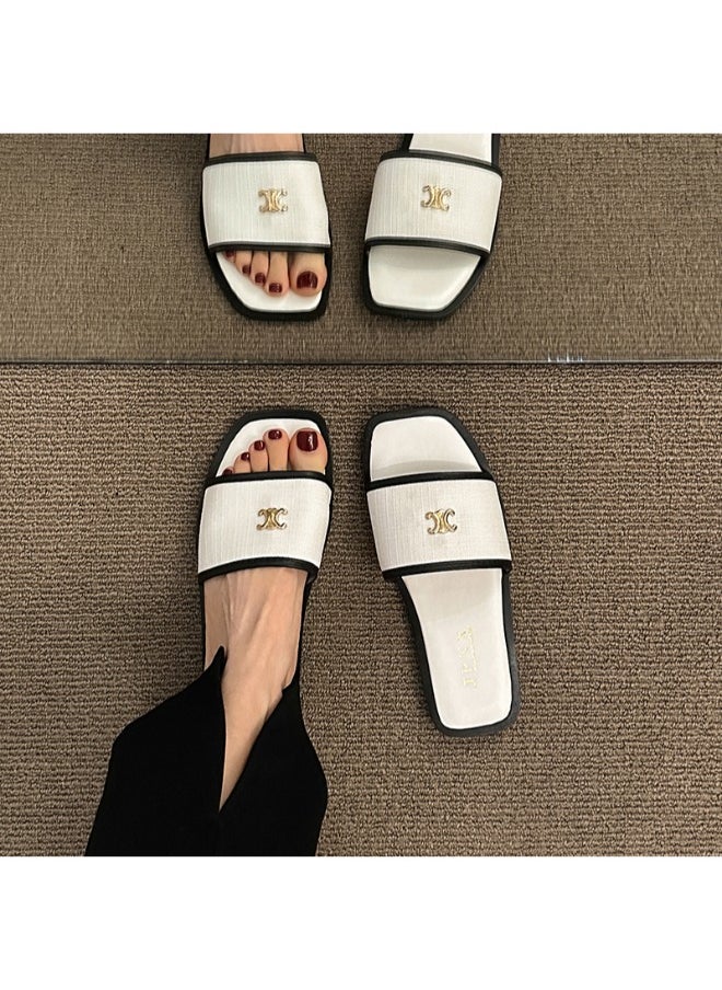 Women Summer Outdoor Slides Ladies Sandals Slippers Walking Style Flat Sandals For Ladies