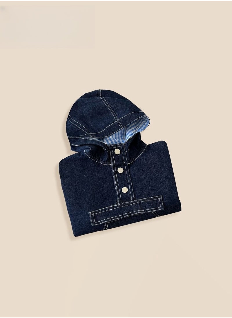 Children's Soft Denim Hooded Jacket