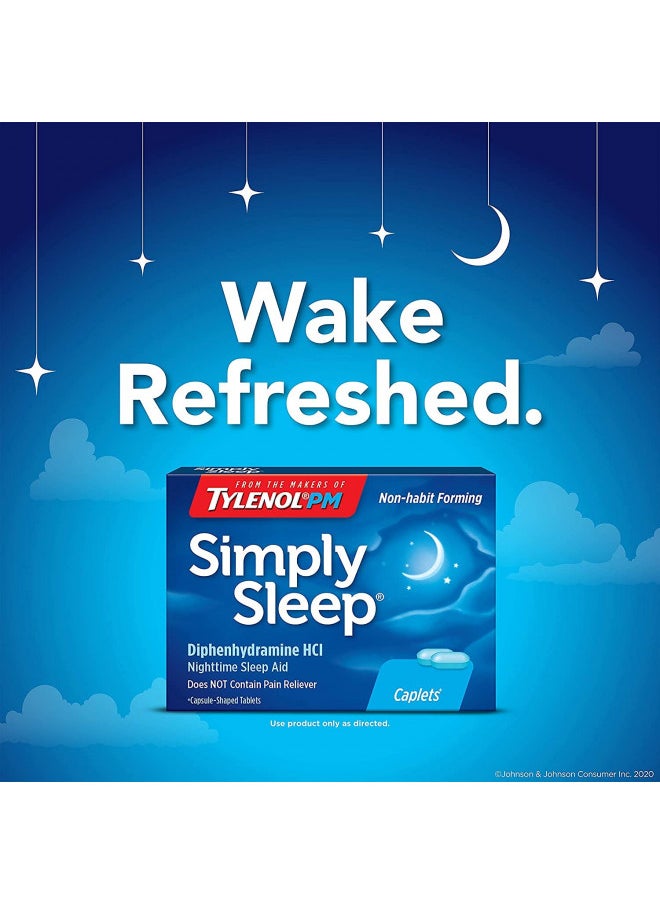 Tylenol Simply Sleep Nighttime Sleep Aid (25 mg), 100-Count Caplets (Pack of 2)