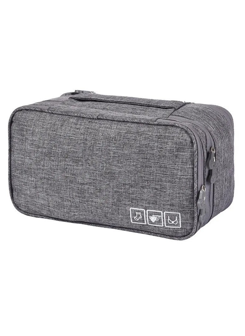 Lingerie Storage Bag, Waterproof Under Garments Organizing Bag, Multi Purpose Wear Resistant Toiletry Bag, Lightweight And Durable Packing Organizer For Women, (1pc, Grey)