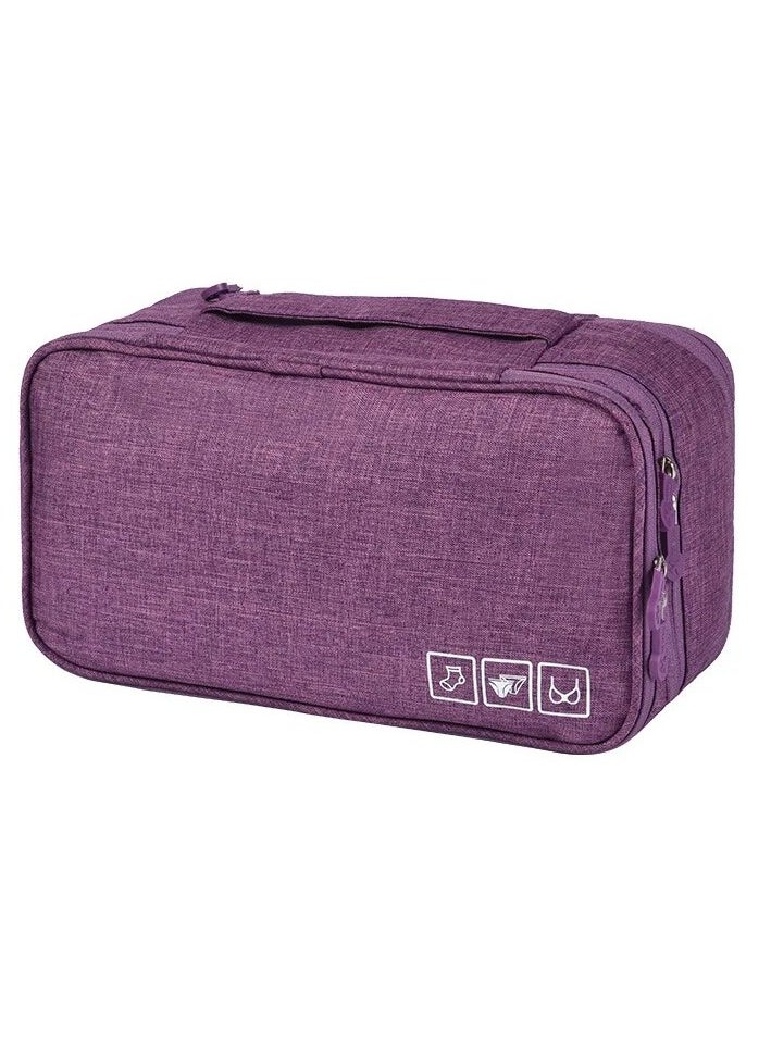 Lingerie Storage Bag, Waterproof Under Garments Organizing Bag, Multi Purpose Wear Resistant Toiletry Bag, Lightweight And Durable Packing Organizer For Women, (1pc, Purple)