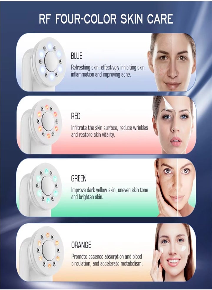 M99 seven modes ultrasonic ice beauty instrument, therapy LED, face lifting, color light vibration massage introduction instrument