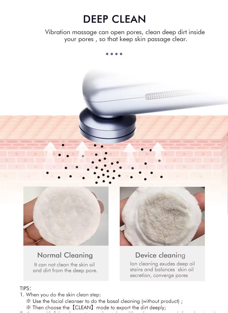 M99 seven modes ultrasonic ice beauty instrument, therapy LED, face lifting, color light vibration massage introduction instrument