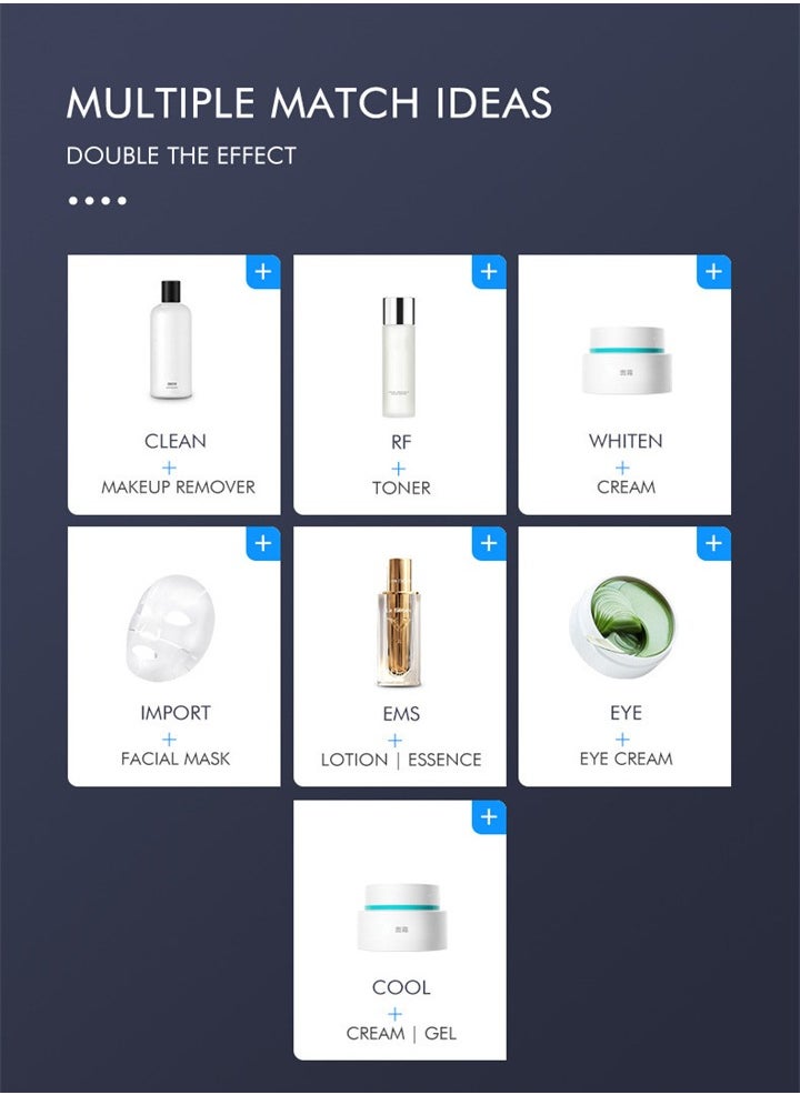 M99 seven modes ultrasonic ice beauty instrument, therapy LED, face lifting, color light vibration massage introduction instrument