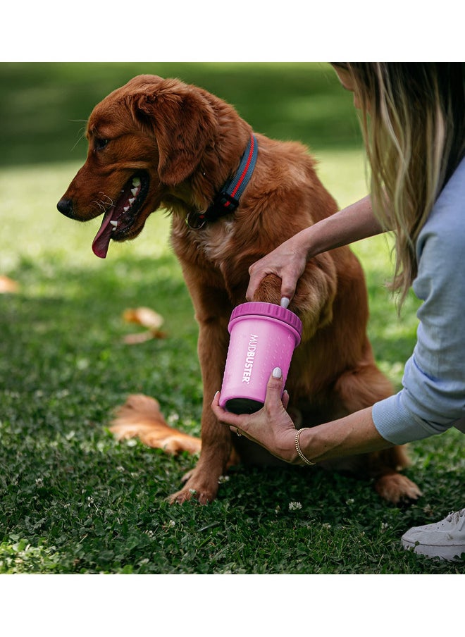 Dexas MudBuster Portable Dog Paw Washer/Paw Cleaner, Medium, Fuchsia