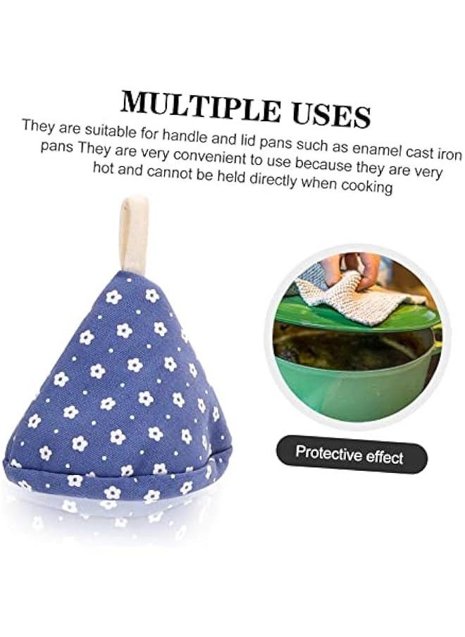 4 Pcs Hot Pot Lid Handle Mitts Scald Pot Knob Grabber Covers Triangular Design for Secure Grip Kitchen Accessories Ideal Pot Holders for Safe Cooking