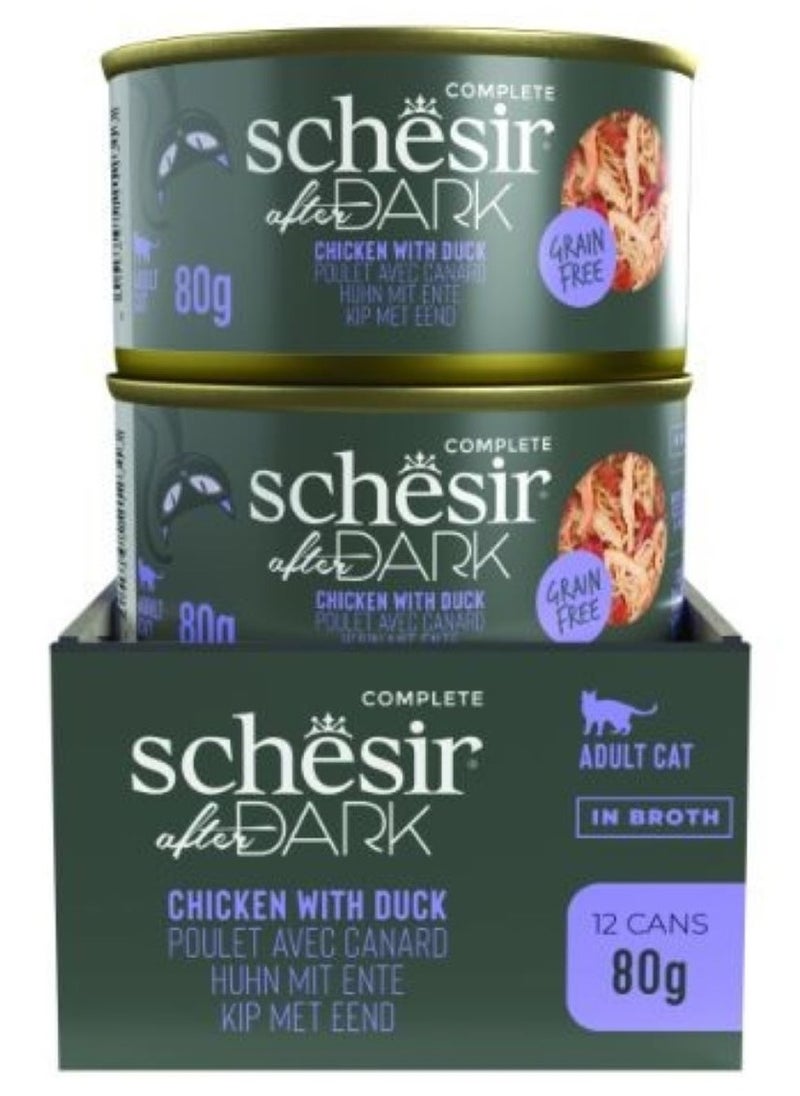 Schesir After Dark Patè For Cat - Chicken With Duck 80g x 12